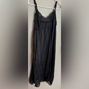 Vintage Ladies Sexy Lingerie Full Slip - 70's WONDER MAID Black  Sz 36